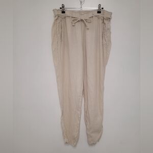 C&C California Cream Beige Linen Pants sz L